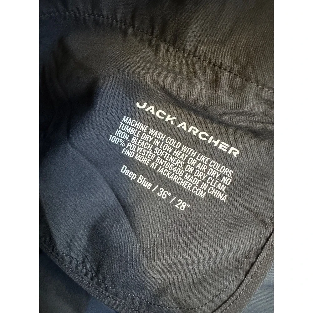 Jack Archer Jetsetter Tech Pants 36 x 28 Deep Blue Travel Performance Stretch - Picture 6 of 8